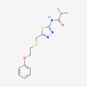 2-methyl-N-[5-(2-phenoxyethylsulfanylmethyl)-1,3,4-thiadiazol-2-yl]propanamide