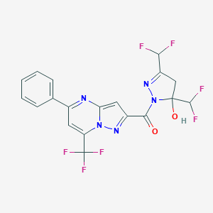 3,5-bis(difluoromethyl)-1-{[5-phenyl-7-(trifluoromethyl)pyrazolo[1,5-a]pyrimidin-2-yl]carbonyl}-4,5-dihydro-1H-pyrazol-5-ol