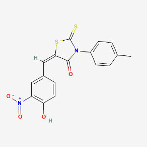 molecular formula C17H12N2O4S2 B4548465 5-(4-hydroxy-3-nitrobenzylidene)-3-(4-methylphenyl)-2-thioxo-1,3-thiazolidin-4-one 