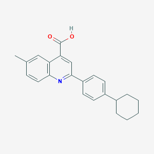 molecular formula C23H23NO2 B454847 2-(4-Cyclohexylphenyl)-6-methylquinoline-4-carboxylic acid 