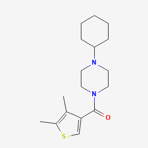 molecular formula C17H26N2OS B4548482 (4-CYCLOHEXYLPIPERAZINO)(4,5-DIMETHYL-3-THIENYL)METHANONE 