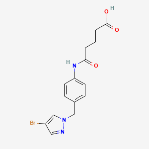 molecular formula C15H16BrN3O3 B4548492 5-{4-[(4-BROMO-1H-PYRAZOL-1-YL)METHYL]ANILINO}-5-OXOPENTANOIC ACID 