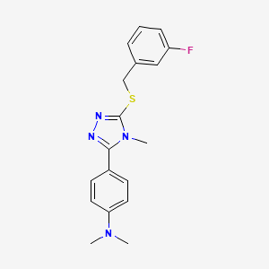 N-(4-{5-[(3-FLUOROBENZYL)SULFANYL]-4-METHYL-4H-1,2,4-TRIAZOL-3-YL}PHENYL)-N,N-DIMETHYLAMINE