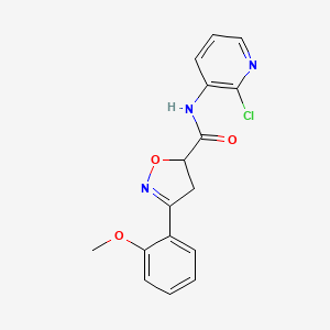 molecular formula C16H14ClN3O3 B4548526 N-(2-chloropyridin-3-yl)-3-(2-methoxyphenyl)-4,5-dihydro-1,2-oxazole-5-carboxamide 