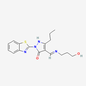 molecular formula C17H20N4O2S B4548539 (4E)-2-(1,3-benzothiazol-2-yl)-4-{[(3-hydroxypropyl)amino]methylidene}-5-propyl-2,4-dihydro-3H-pyrazol-3-one CAS No. 5969-18-6