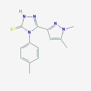 molecular formula C14H15N5S B454854 5-(1,5-dimethyl-1H-pyrazol-3-yl)-4-(4-methylphenyl)-4H-1,2,4-triazole-3-thiol 