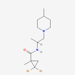 2,2-dibromo-1-methyl-N-[1-(4-methylpiperidin-1-yl)propan-2-yl]cyclopropanecarboxamide