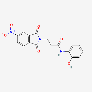 molecular formula C17H13N3O6 B4548621 N-(2-hydroxyphenyl)-3-(5-nitro-1,3-dioxo-1,3-dihydro-2H-isoindol-2-yl)propanamide 