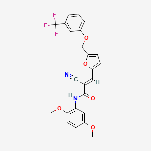 2-cyano-N-(2,5-dimethoxyphenyl)-3-(5-{[3-(trifluoromethyl)phenoxy]methyl}-2-furyl)acrylamide