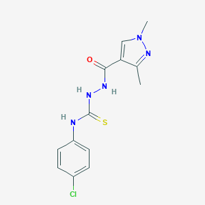 N-(4-chlorophenyl)-2-[(1,3-dimethyl-1H-pyrazol-4-yl)carbonyl]hydrazinecarbothioamide