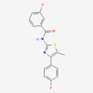 molecular formula C17H12F2N2OS B4548686 3-fluoro-N-[4-(4-fluorophenyl)-5-methyl-1,3-thiazol-2-yl]benzamide 