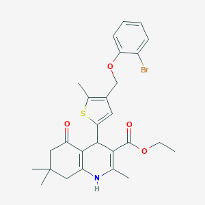 Ethyl 4-{4-[(2-bromophenoxy)methyl]-5-methyl-2-thienyl}-2,7,7-trimethyl-5-oxo-1,4,5,6,7,8-hexahydro-3-quinolinecarboxylate