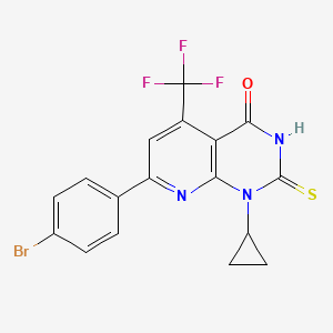 molecular formula C17H11BrF3N3OS B4548709 7-(4-bromophenyl)-1-cyclopropyl-2-sulfanyl-5-(trifluoromethyl)pyrido[2,3-d]pyrimidin-4(1H)-one 