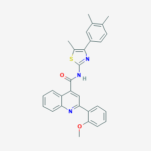 molecular formula C29H25N3O2S B454871 N-[4-(3,4-dimethylphenyl)-5-methyl-1,3-thiazol-2-yl]-2-(2-methoxyphenyl)quinoline-4-carboxamide 