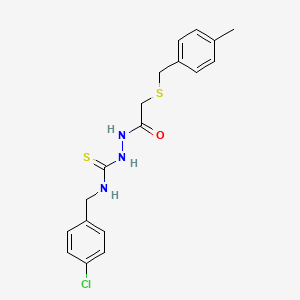 molecular formula C18H20ClN3OS2 B4548726 N-(4-chlorobenzyl)-2-{[(4-methylbenzyl)thio]acetyl}hydrazinecarbothioamide 