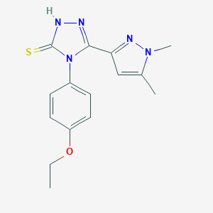 molecular formula C15H17N5OS B454874 5-(1,5-dimethyl-1H-pyrazol-3-yl)-4-(4-ethoxyphenyl)-4H-1,2,4-triazole-3-thiol 