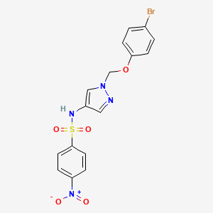 molecular formula C16H13BrN4O5S B4548790 N~1~-{1-[(4-BROMOPHENOXY)METHYL]-1H-PYRAZOL-4-YL}-4-NITRO-1-BENZENESULFONAMIDE 