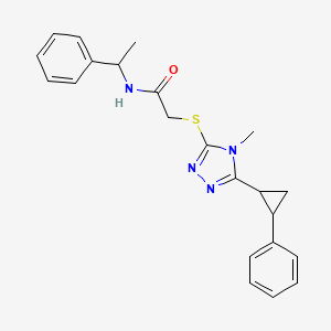 2-{[4-methyl-5-(2-phenylcyclopropyl)-4H-1,2,4-triazol-3-yl]sulfanyl}-N-(1-phenylethyl)acetamide