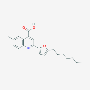 2-(5-Heptylfuran-2-yl)-6-methylquinoline-4-carboxylic acid