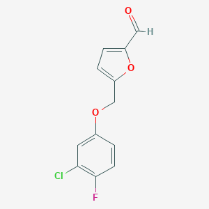 molecular formula C12H8ClFO3 B454882 5-[(3-氯-4-氟苯氧基)甲基]呋喃-2-甲醛 CAS No. 438220-83-8