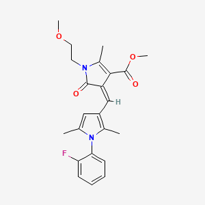 methyl (4Z)-4-{[1-(2-fluorophenyl)-2,5-dimethyl-1H-pyrrol-3-yl]methylidene}-1-(2-methoxyethyl)-2-methyl-5-oxo-4,5-dihydro-1H-pyrrole-3-carboxylate