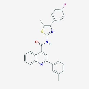 molecular formula C27H20FN3OS B454883 N-[4-(4-fluorophenyl)-5-methyl-1,3-thiazol-2-yl]-2-(3-methylphenyl)quinoline-4-carboxamide 