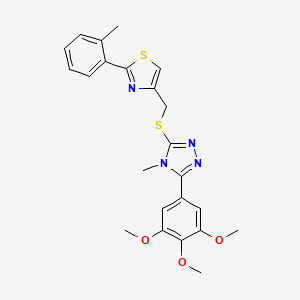 molecular formula C23H24N4O3S2 B4548835 4-methyl-3-({[2-(2-methylphenyl)-1,3-thiazol-4-yl]methyl}thio)-5-(3,4,5-trimethoxyphenyl)-4H-1,2,4-triazole 