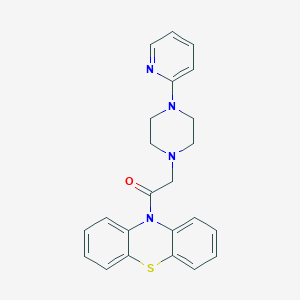 molecular formula C23H22N4OS B4548843 1-Phenothiazin-10-yl-2-(4-(2-pyridyl)piperazinyl)ethan-1-one 