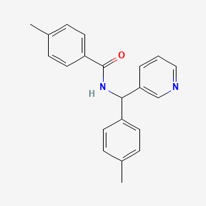 molecular formula C21H20N2O B4548848 4-methyl-N-[(4-methylphenyl)(pyridin-3-yl)methyl]benzamide 