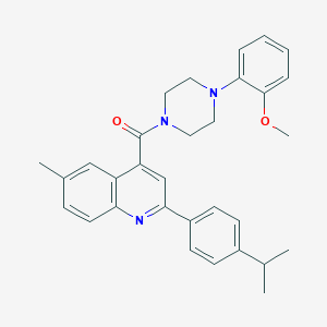 molecular formula C31H33N3O2 B454885 2-(4-Isopropylphenyl)-4-{[4-(2-methoxyphenyl)-1-piperazinyl]carbonyl}-6-methylquinoline 