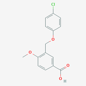 molecular formula C15H13ClO4 B454886 3-[(4-氯苯氧基)甲基]-4-甲氧基苯甲酸 CAS No. 438221-04-6