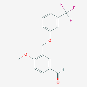 4-Methoxy-3-{[3-(trifluoromethyl)phenoxy]methyl}benzaldehyde