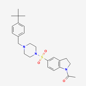 molecular formula C25H33N3O3S B4548879 1-acetyl-5-{[4-(4-tert-butylbenzyl)-1-piperazinyl]sulfonyl}indoline 