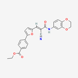 molecular formula C25H20N2O6 B4548914 ethyl 4-{5-[2-cyano-3-(2,3-dihydro-1,4-benzodioxin-6-ylamino)-3-oxo-1-propen-1-yl]-2-furyl}benzoate 