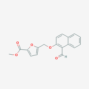 molecular formula C18H14O5 B454892 Methyl 5-{[(1-formyl-2-naphthyl)oxy]methyl}-2-furoate CAS No. 438221-05-7