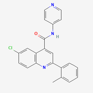 6-chloro-2-(2-methylphenyl)-N-(pyridin-4-yl)quinoline-4-carboxamide