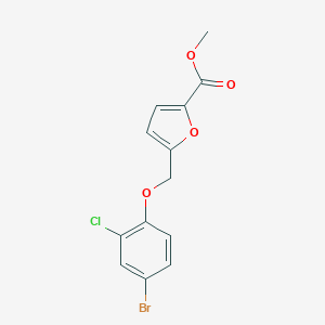 molecular formula C13H10BrClO4 B454894 Methyl 5-[(4-bromo-2-chlorophenoxy)methyl]furan-2-carboxylate CAS No. 438219-42-2