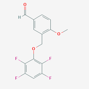 molecular formula C15H10F4O3 B454896 4-Methoxy-3-[(2,3,5,6-tetrafluorophenoxy)methyl]benzaldehyde CAS No. 438219-32-0