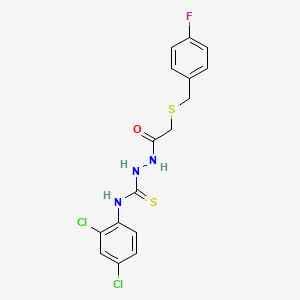 N-(2,4-dichlorophenyl)-2-{[(4-fluorobenzyl)thio]acetyl}hydrazinecarbothioamide