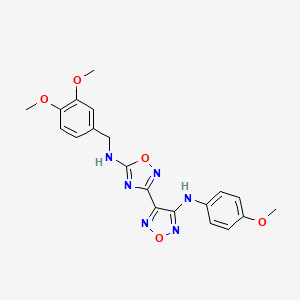 N-[(3,4-DIMETHOXYPHENYL)METHYL]-3-{4-[(4-METHOXYPHENYL)AMINO]-1,2,5-OXADIAZOL-3-YL}-1,2,4-OXADIAZOL-5-AMINE