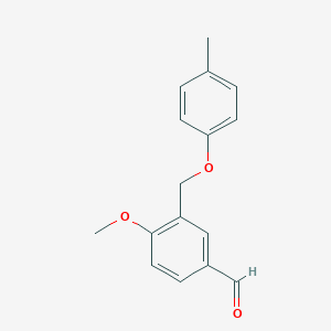 molecular formula C16H16O3 B454898 4-甲氧基-3-[(4-甲基苯氧基)甲基]苯甲醛 CAS No. 438219-52-4