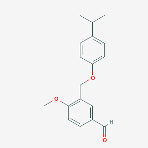 molecular formula C18H20O3 B454899 3-[(4-异丙基苯氧基)甲基]-4-甲氧基苯甲醛 CAS No. 438219-49-9