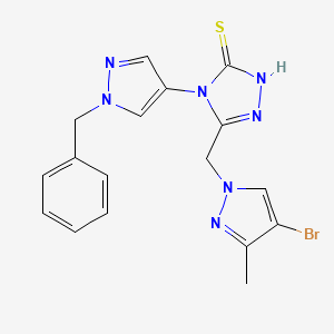 4-(1-BENZYL-1H-PYRAZOL-4-YL)-5-[(4-BROMO-3-METHYL-1H-PYRAZOL-1-YL)METHYL]-4H-1,2,4-TRIAZOL-3-YLHYDROSULFIDE