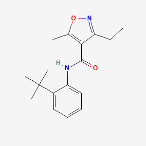 molecular formula C17H22N2O2 B4549026 N-(2-TERT-BUTYLPHENYL)-3-ETHYL-5-METHYL-12-OXAZOLE-4-CARBOXAMIDE 