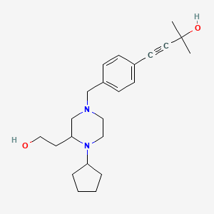 molecular formula C23H34N2O2 B4549039 4-(4-{[4-cyclopentyl-3-(2-hydroxyethyl)-1-piperazinyl]methyl}phenyl)-2-methyl-3-butyn-2-ol 