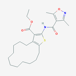 ethyl 2-{[(3,5-dimethyl-4-isoxazolyl)carbonyl]amino}-5,6,7,8,9,10,11,12,13,14-decahydro-4H-cyclotrideca[b]thiophene-3-carboxylate