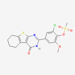 2-chloro-6-methoxy-4-(4-oxo-3,4,5,6,7,8-hexahydro[1]benzothieno[2,3-d]pyrimidin-2-yl)phenyl methanesulfonate