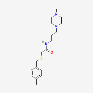 molecular formula C18H29N3OS B4549067 2-[(4-methylbenzyl)thio]-N-[3-(4-methyl-1-piperazinyl)propyl]acetamide 