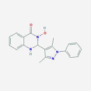 molecular formula C19H18N4O2 B454907 2-(3,5-dimethyl-1-phenyl-1H-pyrazol-4-yl)-3-hydroxy-2,3-dihydroquinazolin-4(1H)-one CAS No. 512809-75-5