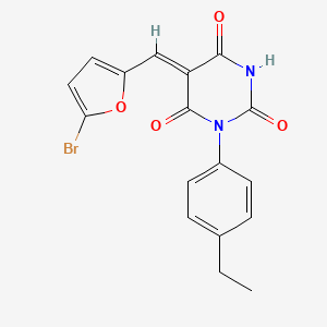 5-[(5-bromo-2-furyl)methylene]-1-(4-ethylphenyl)-2,4,6(1H,3H,5H)-pyrimidinetrione